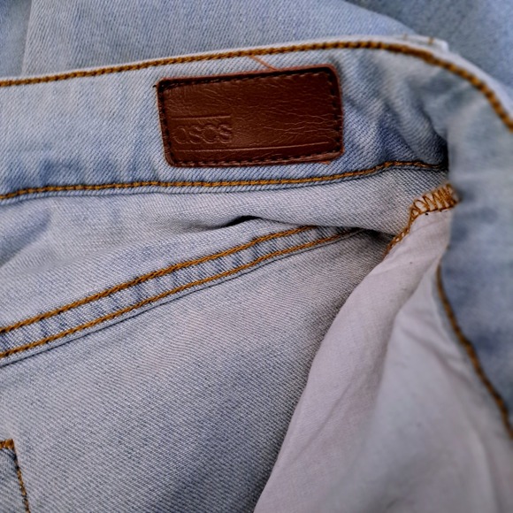 ASOSJeans Womens 33 Light Wash High‎ Waisted Straight Leg Jeans Denim Casual - Picture 6 of 9